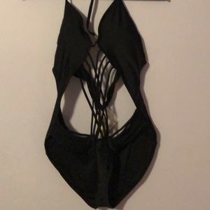 One Piece Strappy Black Fabletics Swimsuit NWT
